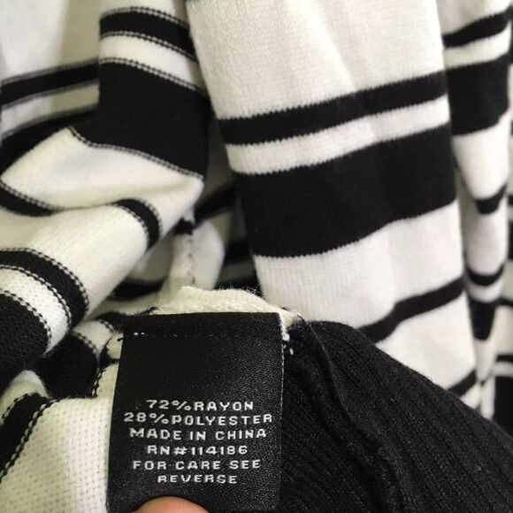 VERVE AMI STRIPPED KNIT OPEN FRONT LONG SLEEVE HOODIE CARDIGAN NWT POCKETS L NWT - Picture 7 of 12